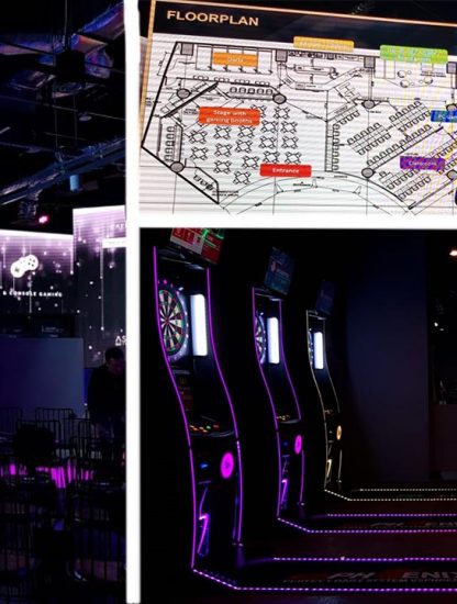 Header image. Arena, floorplan and darts.