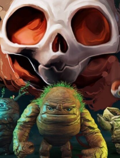 Skully Game header with three golums