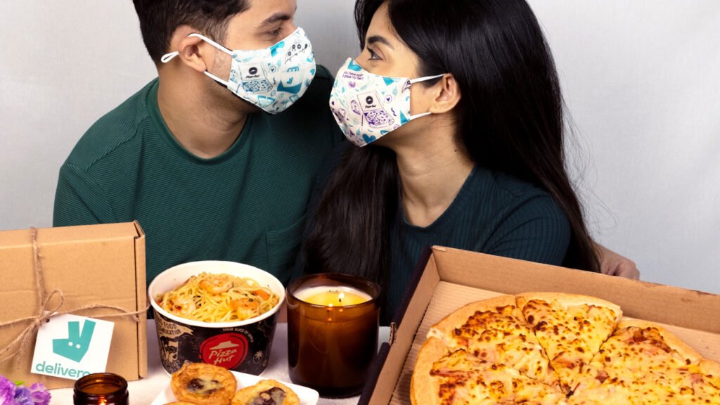 Deliveroo and Pizza Hut Launch Valentine’s Day Couple Face Masks